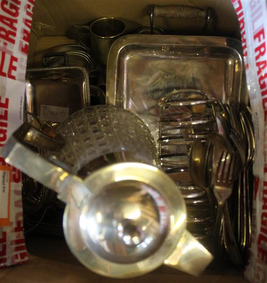 Group of plated items including a lemonade jug and 2 bar toastrack